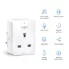 TP-Link Tapo Tomada inteligente Wi-Fi Mini, interior, branco, casa, policarbonato (PC), estado, CE, RoHS