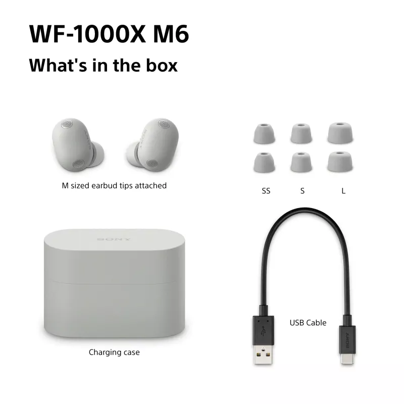 Sony WF1000XM6S.CE7 Headset Sem fios Intra-auricular Chamadas/Música Bluetooth Prateado