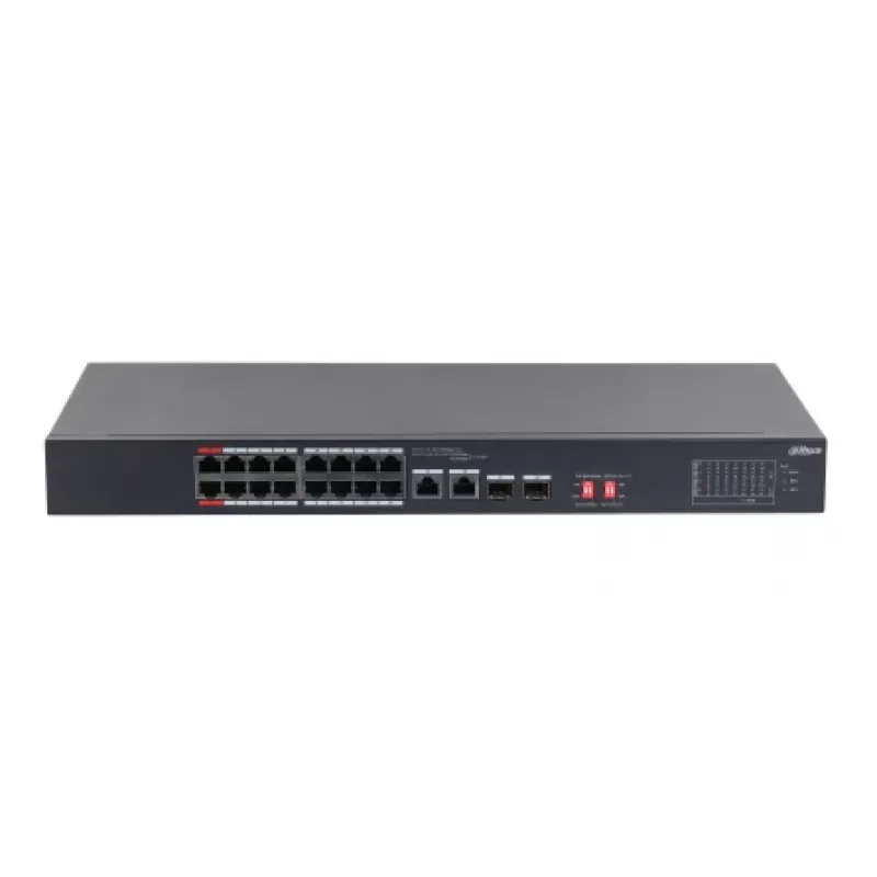 Dahua Technology PoE S3218-16ET-135 Switch de rede Unmanaged L2 Gigabit Ethernet (10/100/1000) Power over Ethernet (PoE) 1U Preto