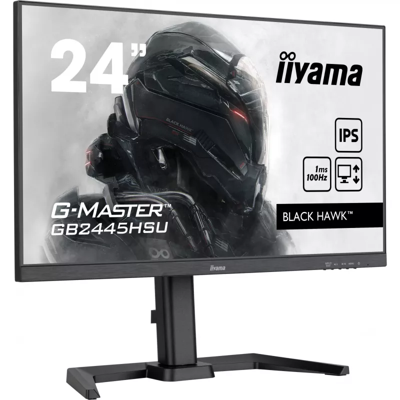 IIYAMA GB2445HSU-B1 G-Master Black Hawk 24 polegadas ETE IPS FHD 100 Hz 250 cd/m² 1 ms HDMI DP USB-HUB 2x2.0 Altifalantes Preto Sintonizador (P)