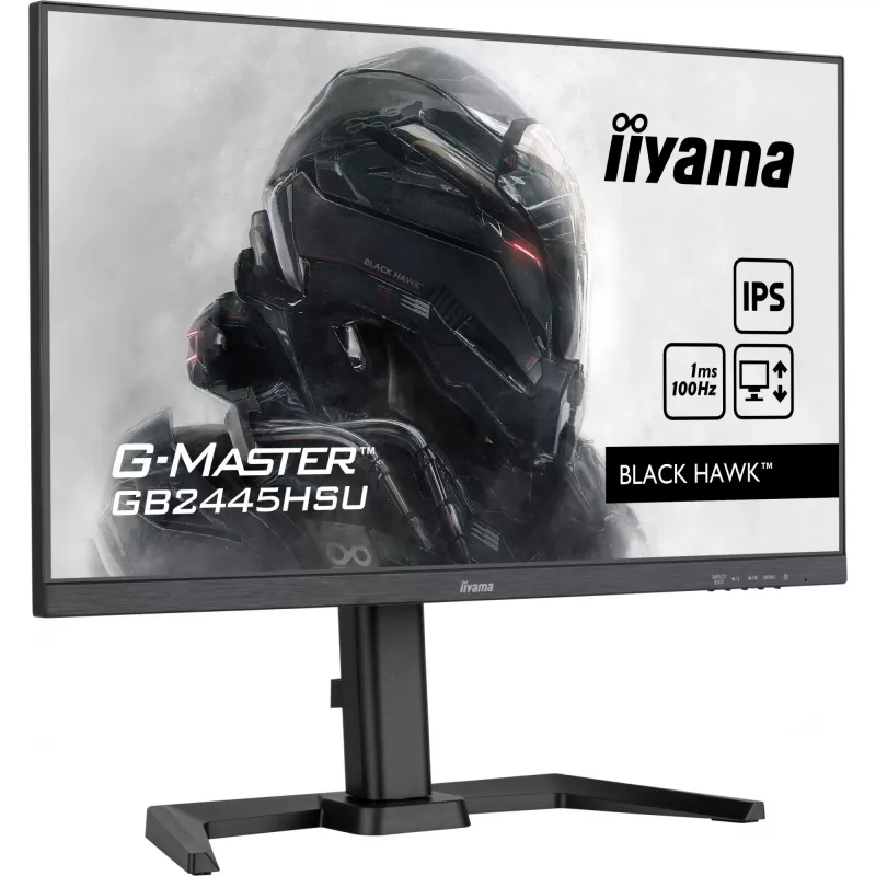 IIYAMA GB2445HSU-B1 G-Master Black Hawk 24 polegadas ETE IPS FHD 100 Hz 250 cd/m² 1 ms HDMI DP USB-HUB 2x2.0 Altifalantes Preto Sintonizador (P)