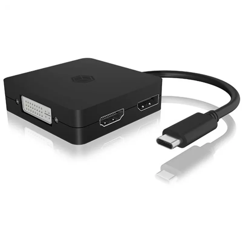 ICY BOX IB-DK1104-C 4em1, HDMI,DP,DVI-D,VGA