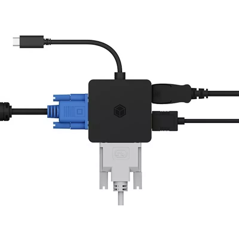 ICY BOX IB-DK1104-C 4em1, HDMI,DP,DVI-D,VGA