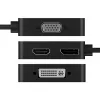 ICY BOX IB-DK1104-C 4em1, HDMI,DP,DVI-D,VGA