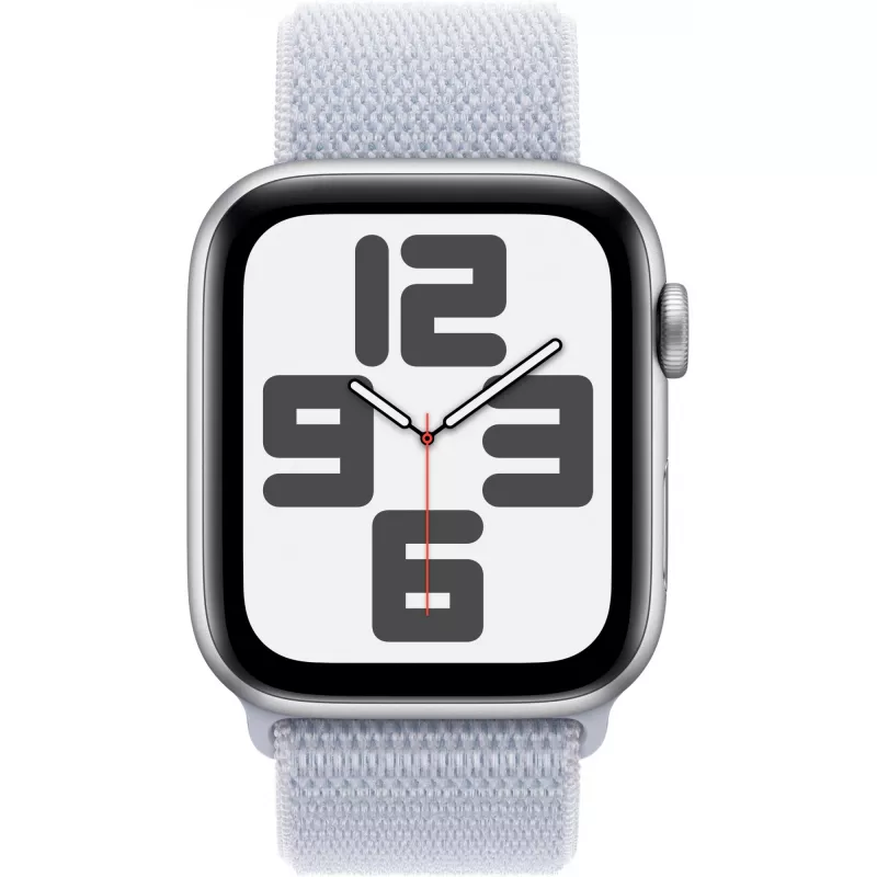 Apple Watch SE GPS 44 mm caixa de alumínio prateada, pulseira Sport Loop Blue Cloud