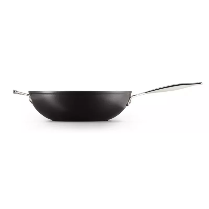Le Creuset Wok antiaderente Toughened Non-Stick 30 cm preto/prateado