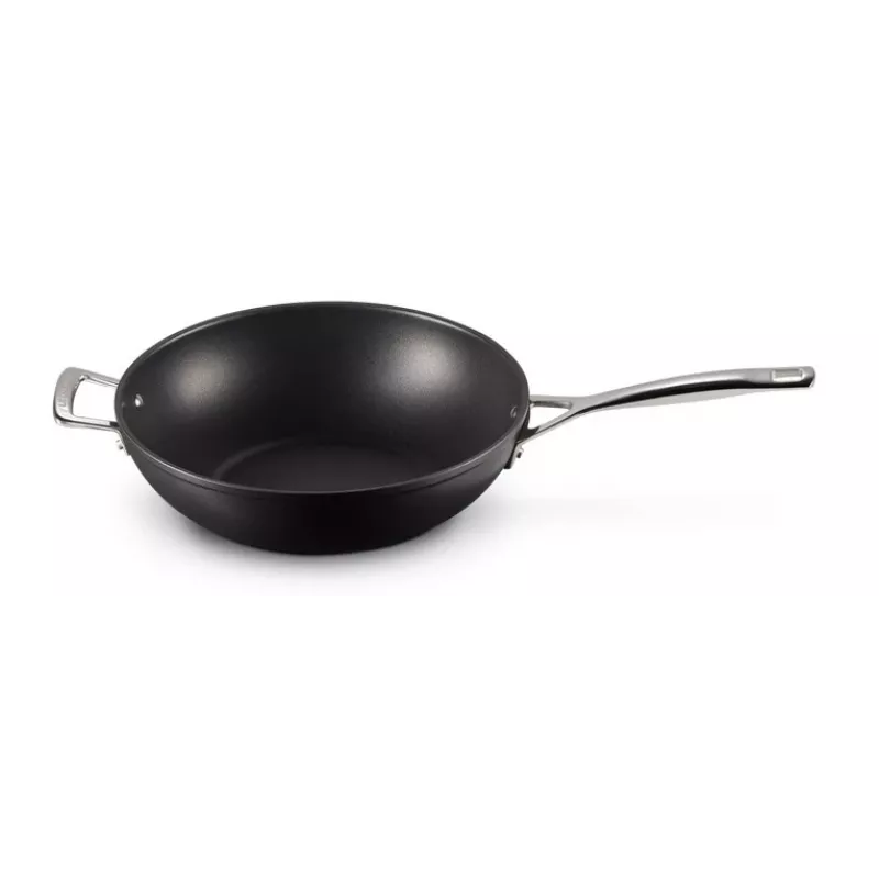 Le Creuset Wok antiaderente Toughened Non-Stick 30 cm preto/prateado