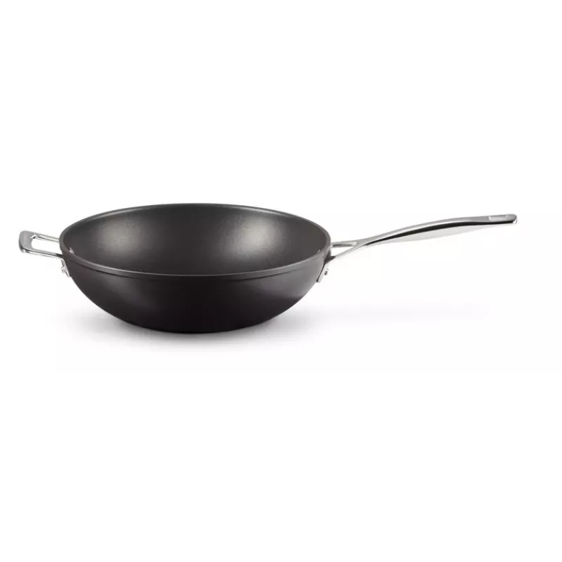 Le Creuset Wok antiaderente Toughened Non-Stick 30 cm preto/prateado