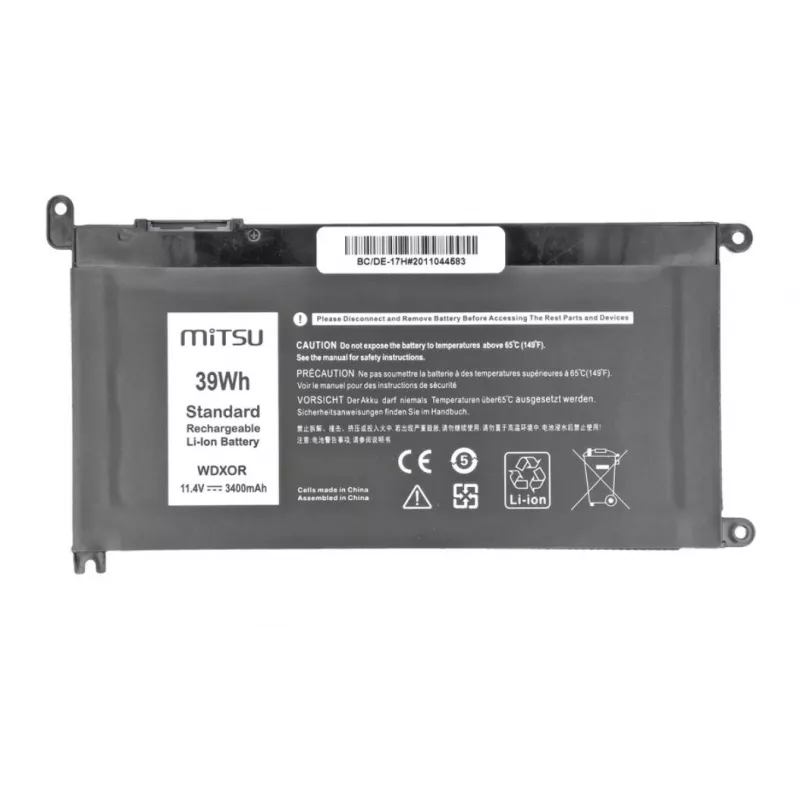 Bateria para DELL Vostro 14 (5468), Inspiron 15 (5568), 3400 mAh (39Wh), 11,4 Volt