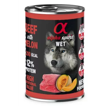 ALPHA SPIRIT WET vaca com melão - alimento húmido para cães - 400g