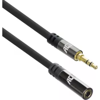 ACT Cabo de extensão de áudio de 2 metros de alta qualidade ficha jack estéreo 3,5 mm – conector fêmea (AC3615)