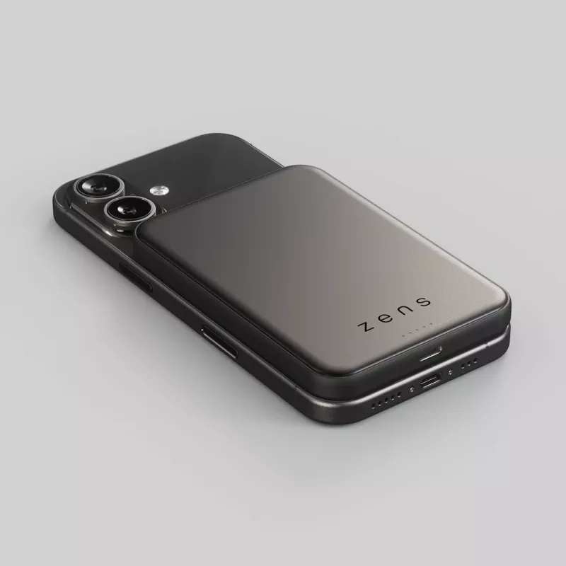 ZENS Pro 2 Semi Solid State Powerbank - Bateria externa magnética 10000 mAh compatível com MagSafe e Qi2.2 25W (preto)