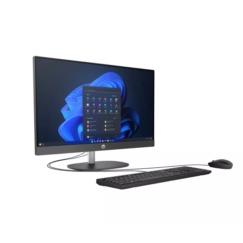 HP ProOne 245 G10 AiO Ryzen 7 77730U 23.8FHD IPS 250nits AG 16GB DDR4 3200 SSD512 Radeon Vega 8 Teclado+Rato Câmara 5Mpx + IR W11Pro preto 3Y OnSite