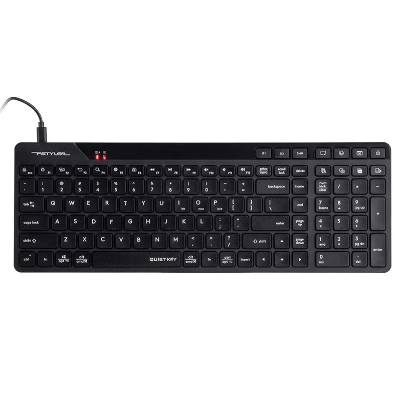 A4Tech Fstyler FBK27C AS Teclado silencioso 2,4GHz+BT, preto