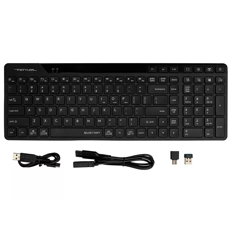 A4Tech Fstyler FBK27C AS Teclado silencioso 2,4GHz+BT, preto