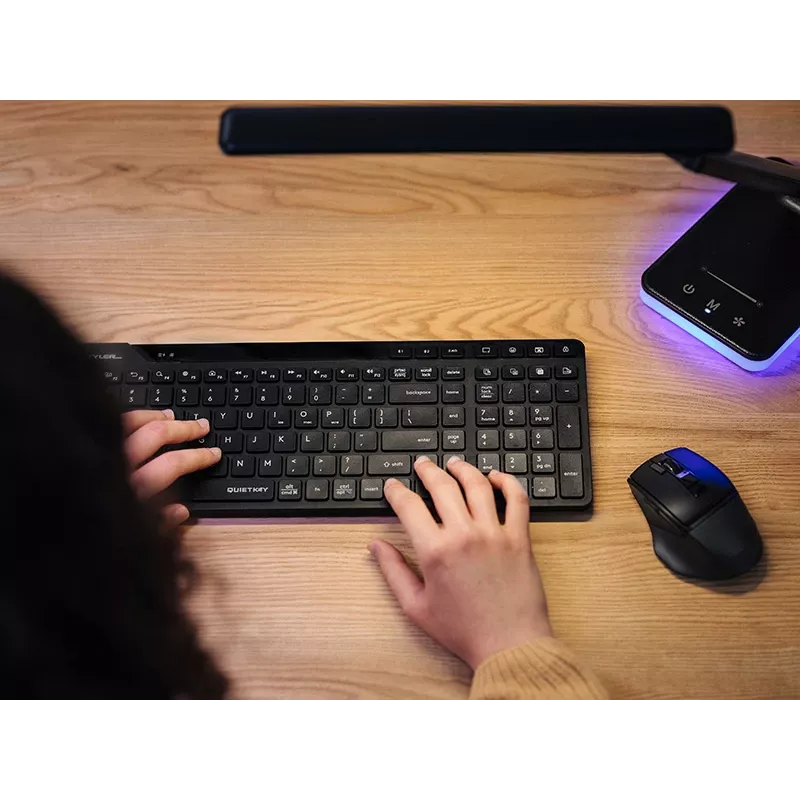 A4Tech Fstyler FBK27C AS Teclado silencioso 2,4GHz+BT, preto