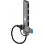 Hub USB 4 portas 2em1 fino Goobay, 5 Gbit/s (79149)