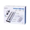 Hub USB3.2 Gen1 10 portas USB-A/C, interruptor on/off