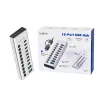 Hub USB3.2 Gen1 10 portas USB-A/C, interruptor on/off