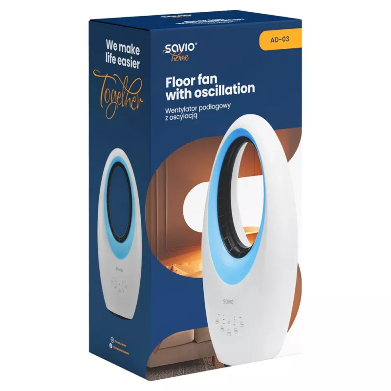 Ventilador doméstico Savio AD-03 branco