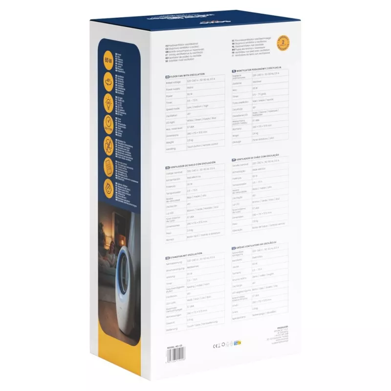 Ventilador doméstico Savio AD-03 branco