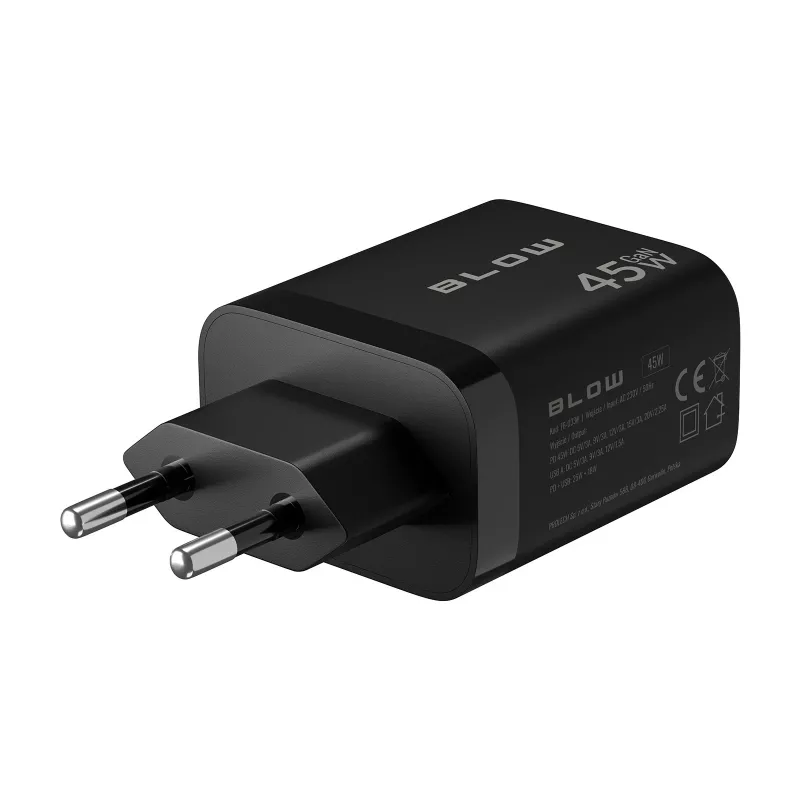 Carregador de parede USB-A USB-C PD 45W + cabo