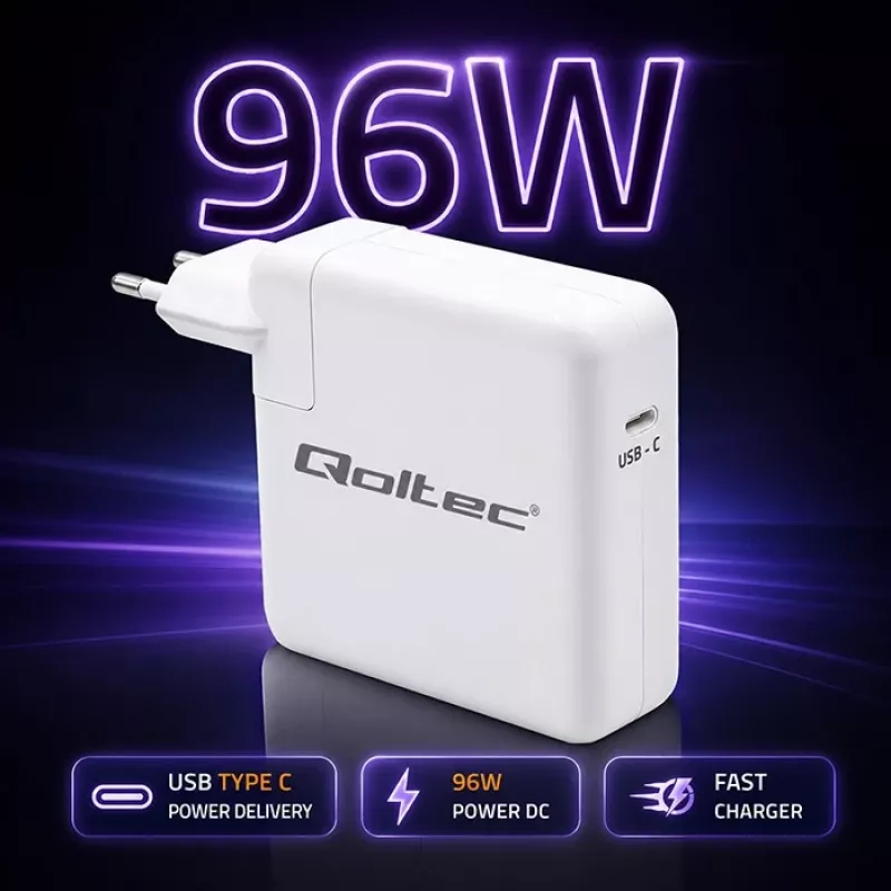 Carregador USB-C 96W 5V 20V 3A 4,8A