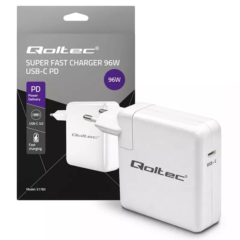 Carregador USB-C 96W 5V 20V 3A 4,8A