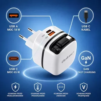 Carregador USB-C 65W GaN PPS 5V 20V 3A 3,25A