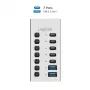 Hub USB 3.2 Gen1 7 portas USB-A/C, interruptor on/off