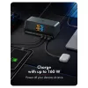 DockingStation 11 em 1 com portas de carregamento Power Delivery e grande ecrã LCD, com adaptador de carregamento GaN 160 W