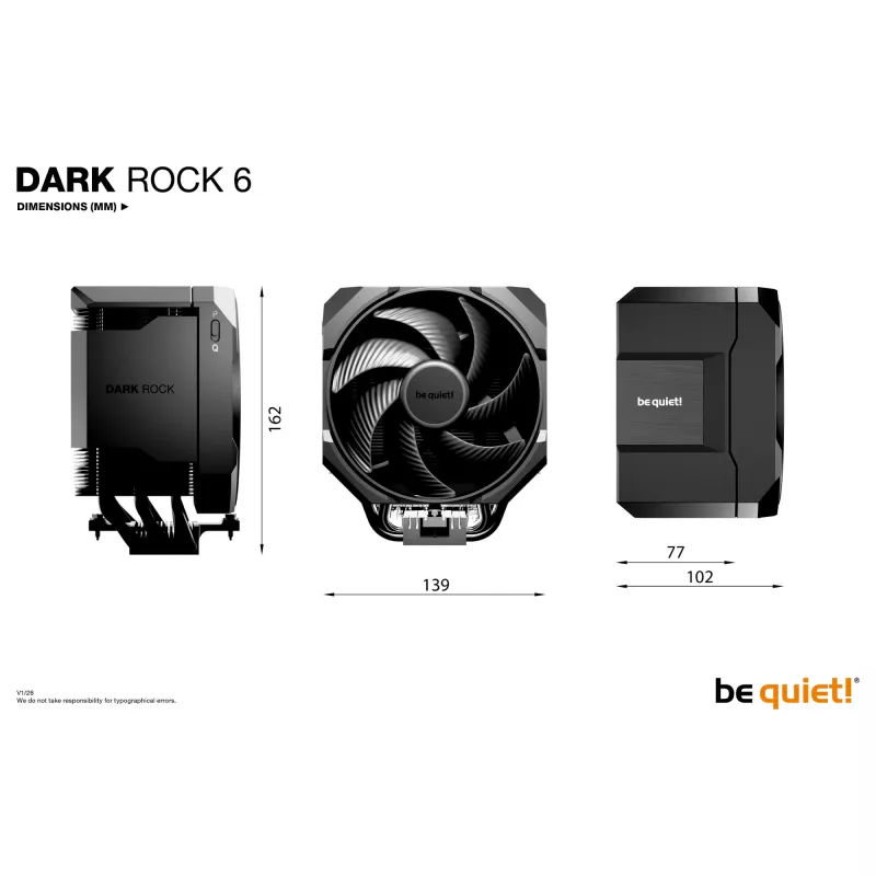 Arrefecedor K be quiet! Dark Rock 6 AMD AM5/AM4 Intel 1851/1700/1200/1150/1151/1155