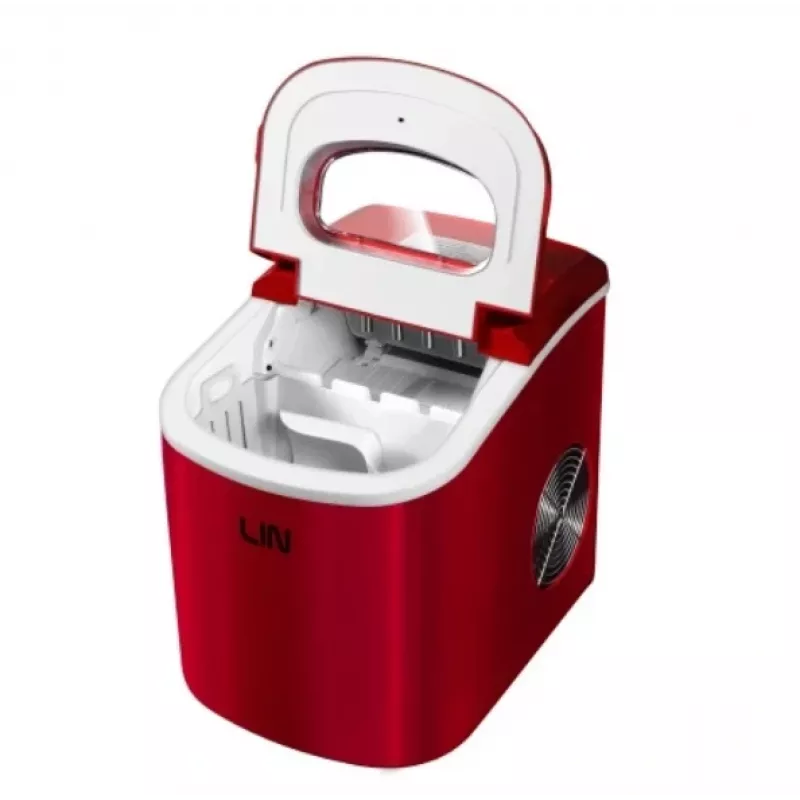 Máquina de gelo portátil LIN ICE PRO-R12 vermelha