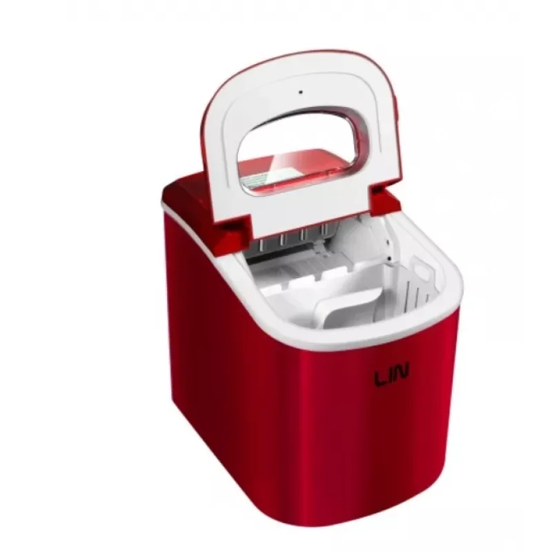 Máquina de gelo portátil LIN ICE PRO-R12 vermelha