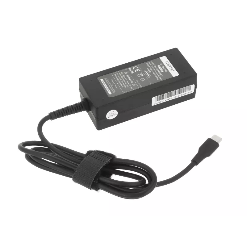 Fonte de alimentação para portátil 45W USB-C 5V-9V-12V-15V/3A, 20V/2,25A PD