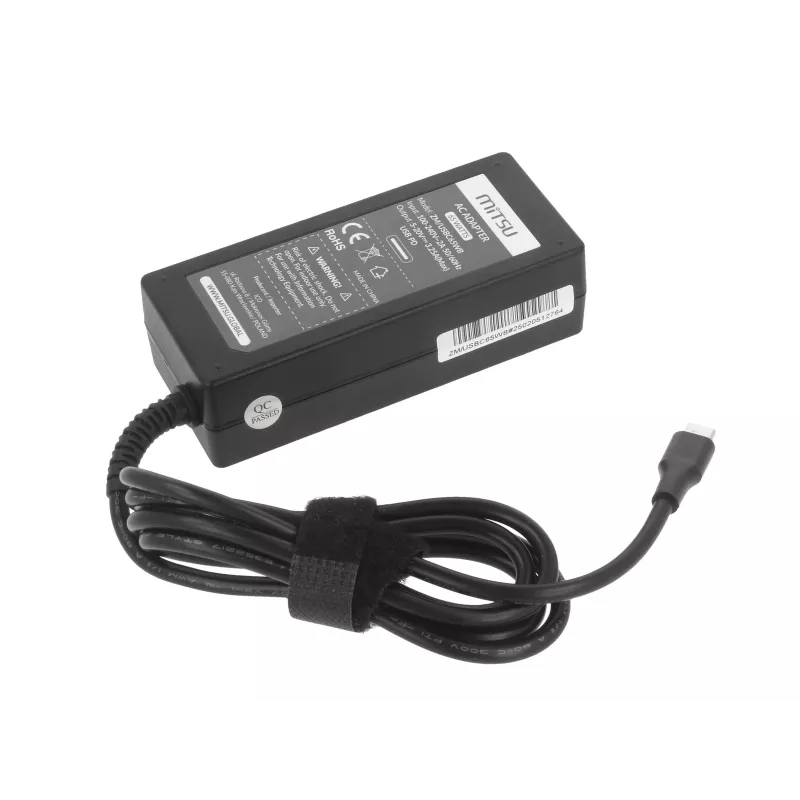 Fonte de alimentação para portátil 65W USB-C 5V-9V-12V-15V-20V/3A, 20V/3,25A PD