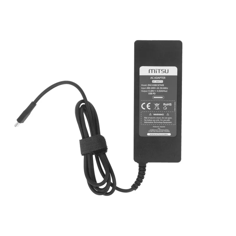 Fonte de alimentação para portátil 87W USB-C 5V-9V-12V-15V/3A, 20V/3,25A, 20,2V/4,3A PD