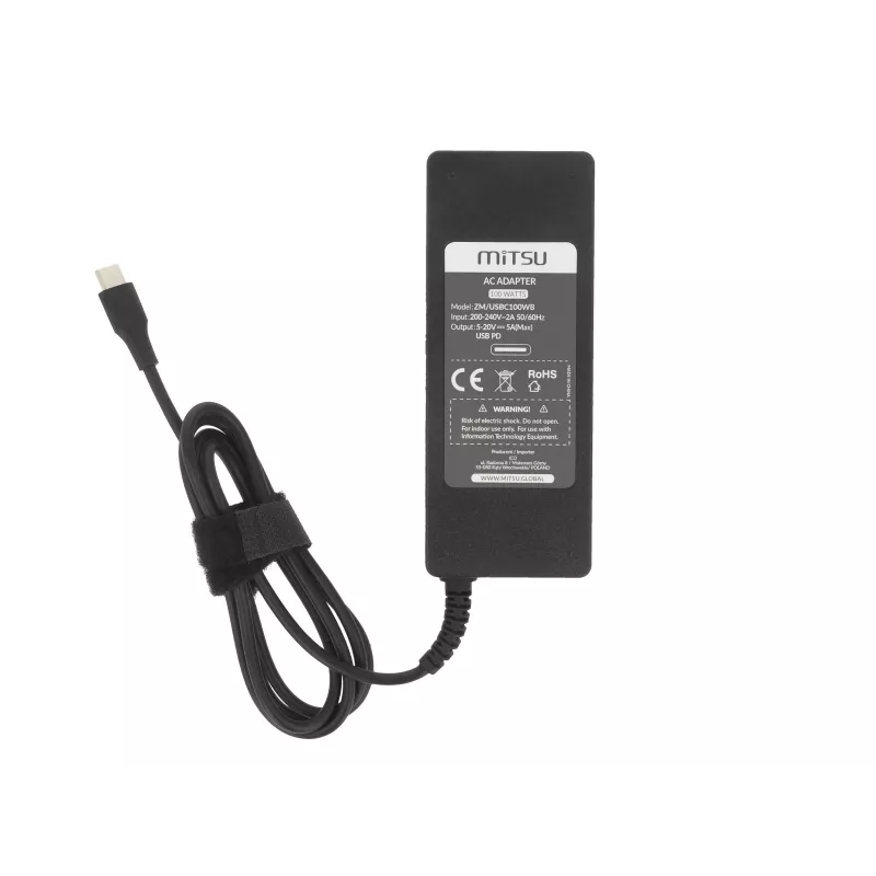 Adaptador de fonte de alimentação para portátil 100W USB Type-C USB-C 5V-9V-12V-15V/3A, 20V/5A PD