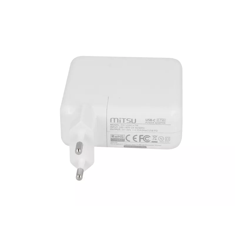 Fonte de alimentação para portátil 67W USB-C 5V-9V-12V-15V/3A, 20V/3.35A PD