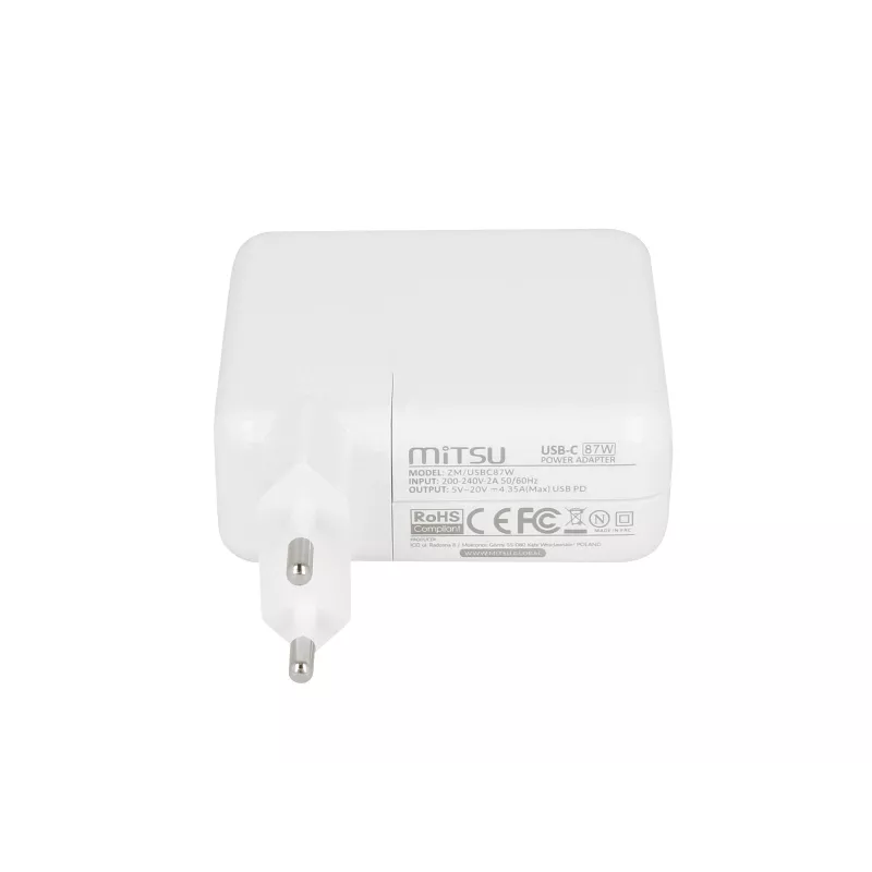 Fonte de alimentação para portátil 87W USB-C 5V-9V-12V-15V/3A, 20V/3,25A, 20,2V/4,3A PD