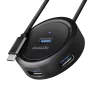 Hub redondo AXAGON HUE-P1C 4x USB 3.2 Gen 1 30 cm Cabo USB-A - Cabo - Digital/Dados