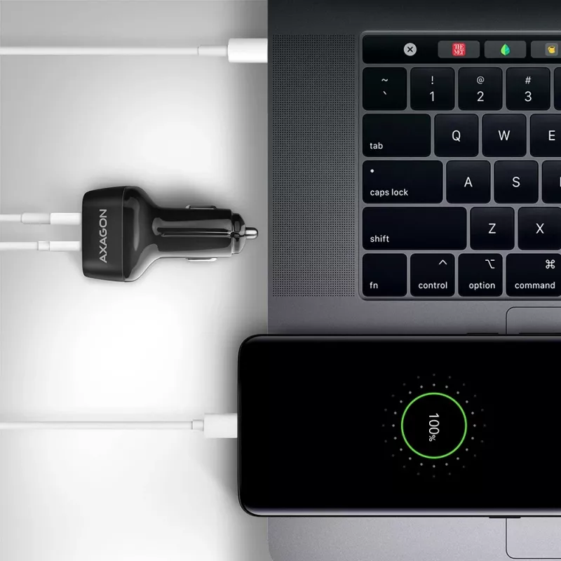 Carregador de automóvel AXAGON PWC-PQ38 38W 2x Porta USB-A+C