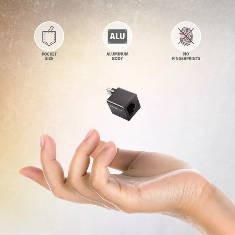 AXAGON ADE-MINIC USB-C 3.2 Gen 1 Mini adaptador Gigabit Ethernet, preto