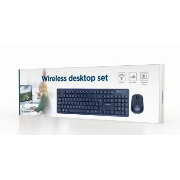 Conjunto de teclado e rato sem fios Gembird KBS-WCH-03, preto