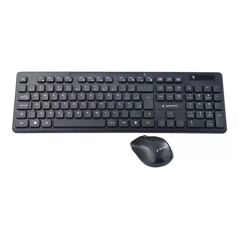 Conjunto de teclado e rato sem fios Gembird KBS-WCH-03, preto