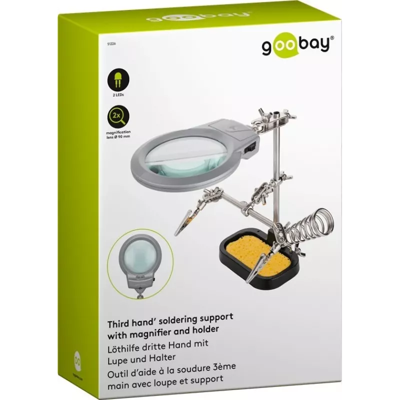 Acessório para ferro de soldar/estação Goobay 51226 1 unid. Suporte com lupa