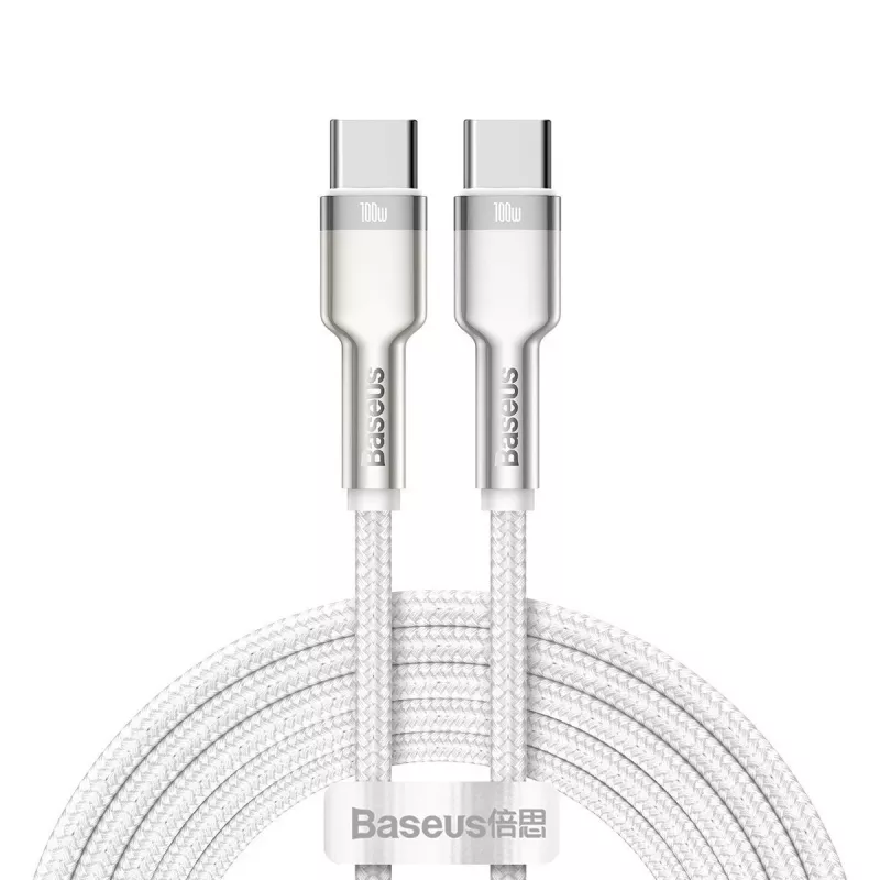 Cabo USB-C para USB-C Baseus Cafule, 100W, 2m (branco)