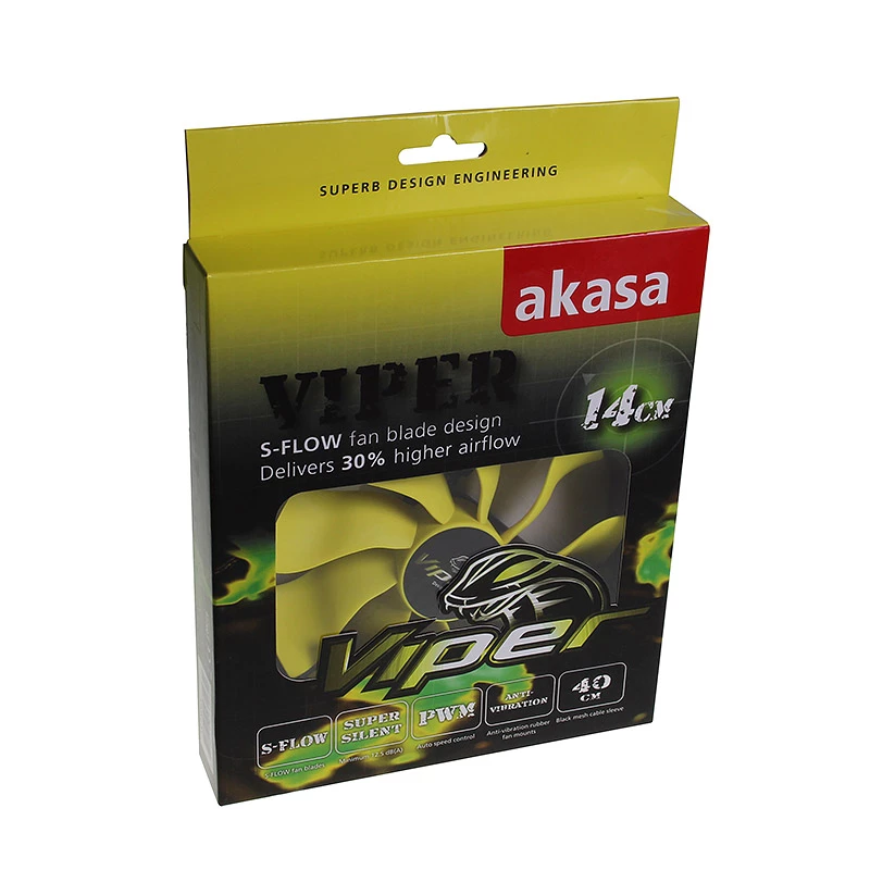 Ventoinha PWM Akasa Viper, amarela - 140 mm