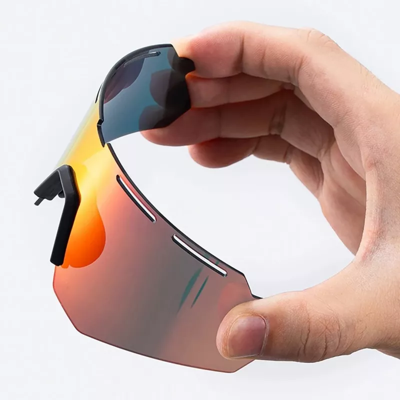 Óculos de ciclismo polarizados Rockbros 189114 com proteção UV e suporte para lentes graduadas, cinzentos