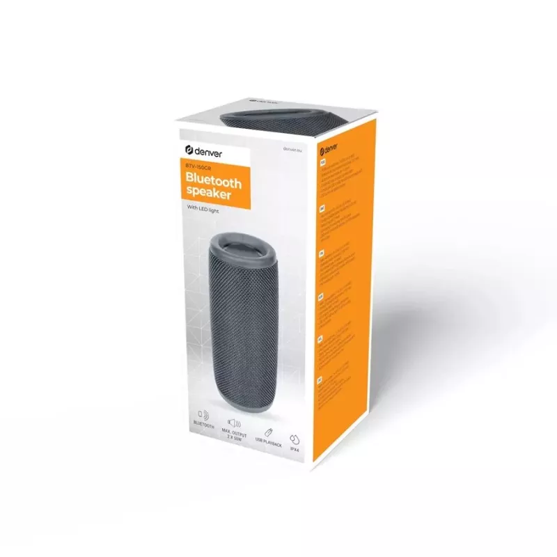 Altifalante Bluetooth Denver BTV-150GR 1200 mAh cinzento
